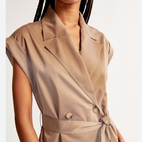 NWT Abercrombie Mini Trench Dress, L - Picture 4 of 8